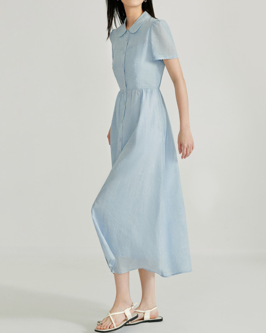 Elodie Light Button Cotton Dress