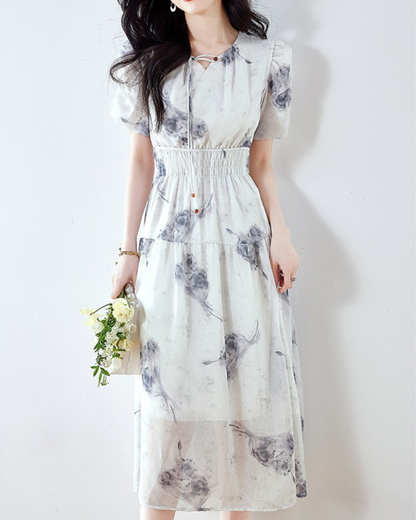 Iris Mist Ink Flare Dress