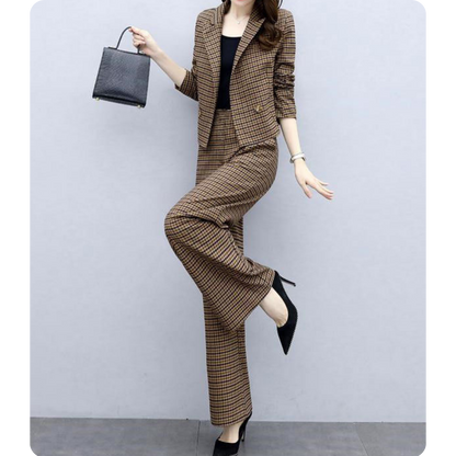 Ivy Check Cropped Suit Set