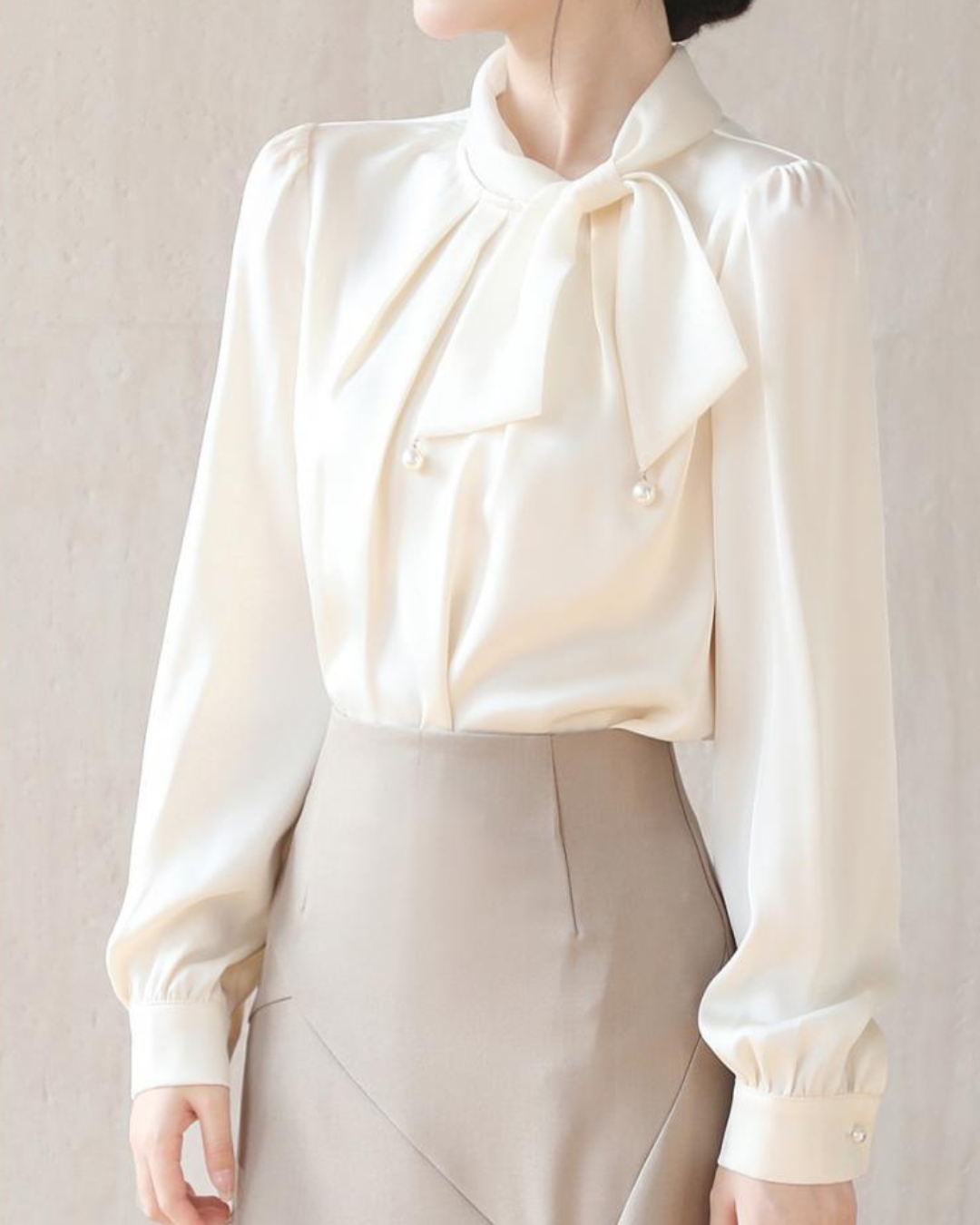 Blush Tie Pearl Blouse