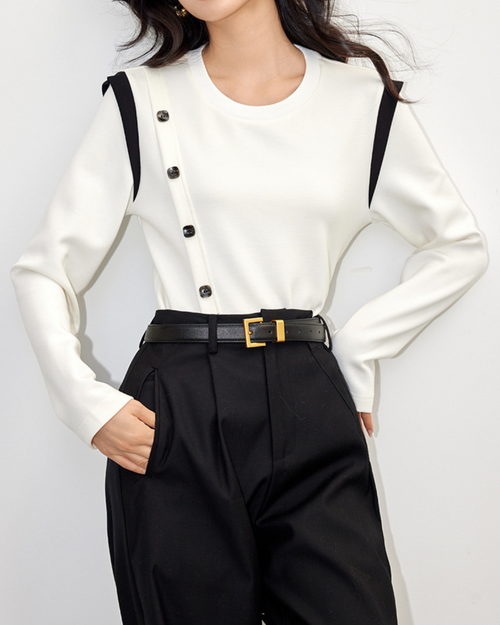 Lyra Angle Button T-Shirt
