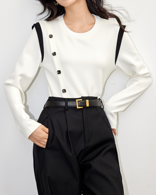 Lyra Angle Button T-Shirt