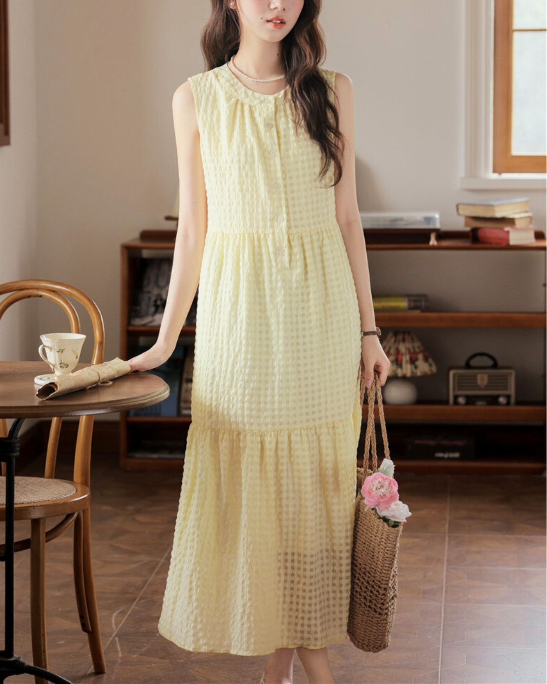 Soleil Calm Textured Midi Dress