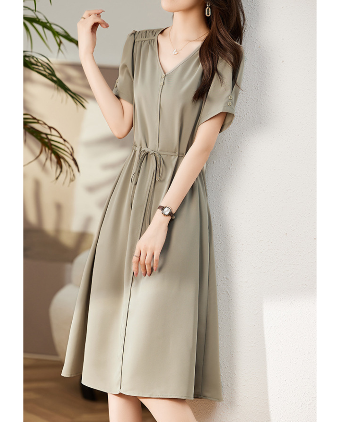 Lina Flow Waist Tie Dress