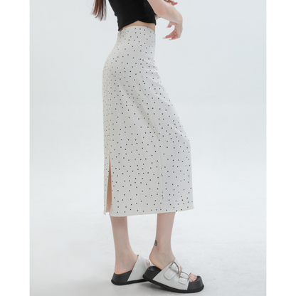 Eloise Dot Slit Midi Skirt