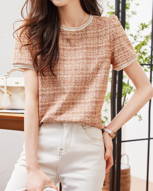 Elise Calm Tweed Knit T-Shirt