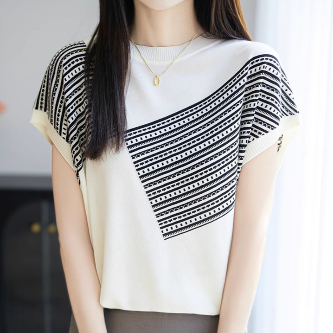 Amelie Soft Geo Stripe Knit Top