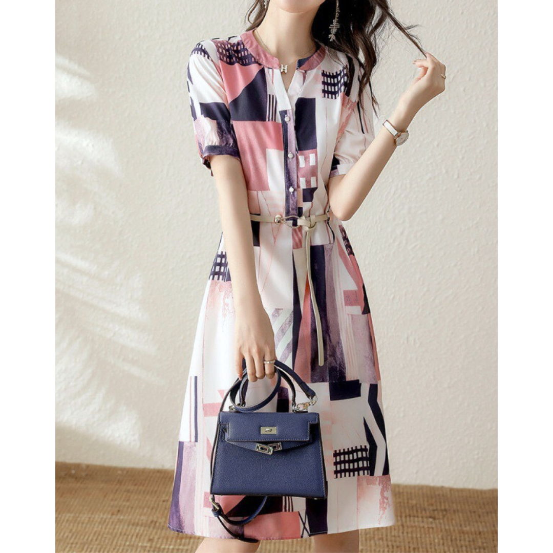 Marla Sketch Panel Belt Dress