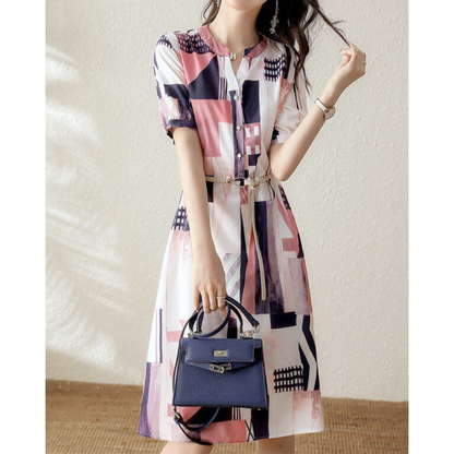Marla Sketch Panel Belt Dress