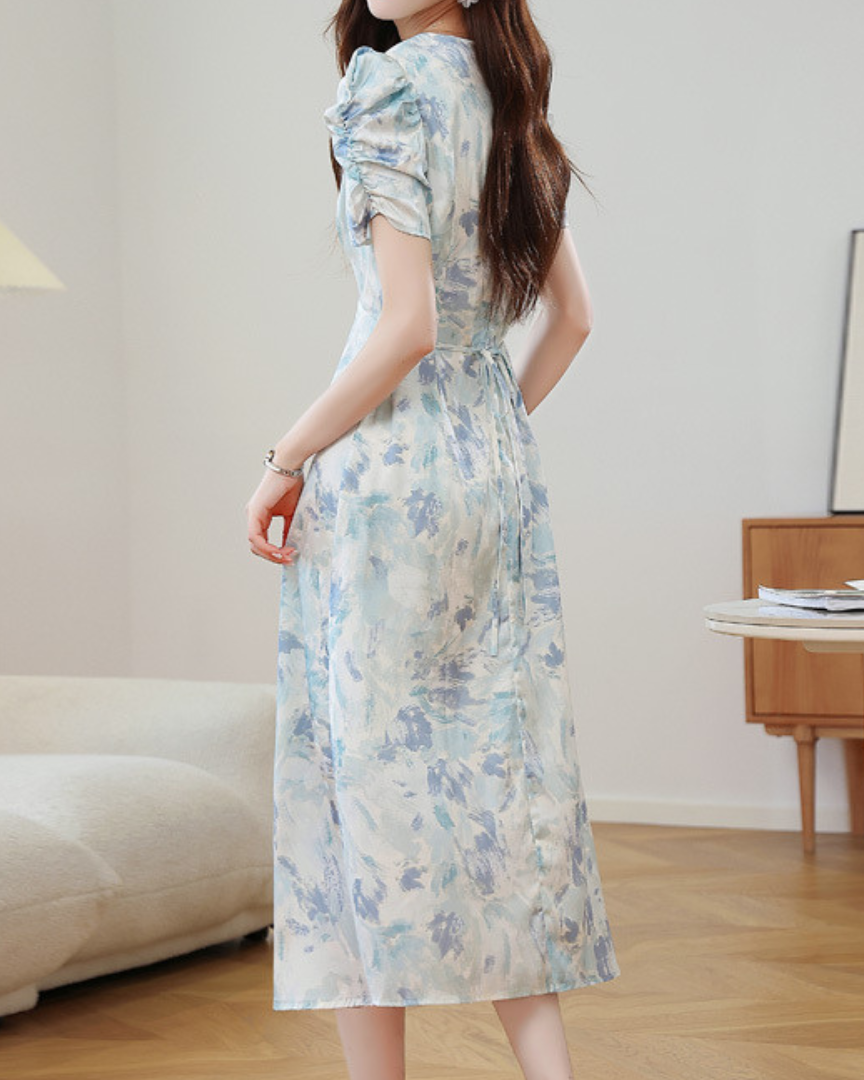 Amara Breeze Watercolor Midi Dress