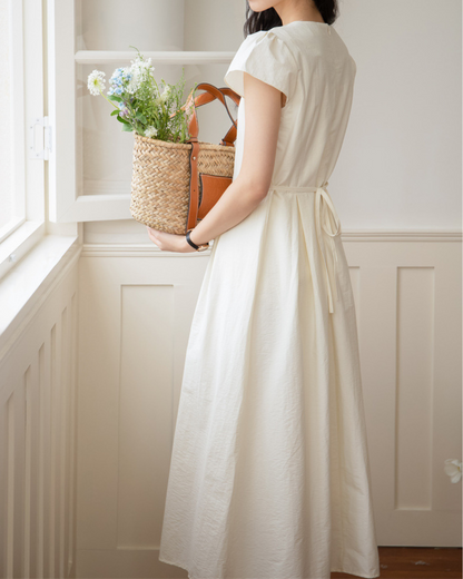 Clara Light Button Midi Dress