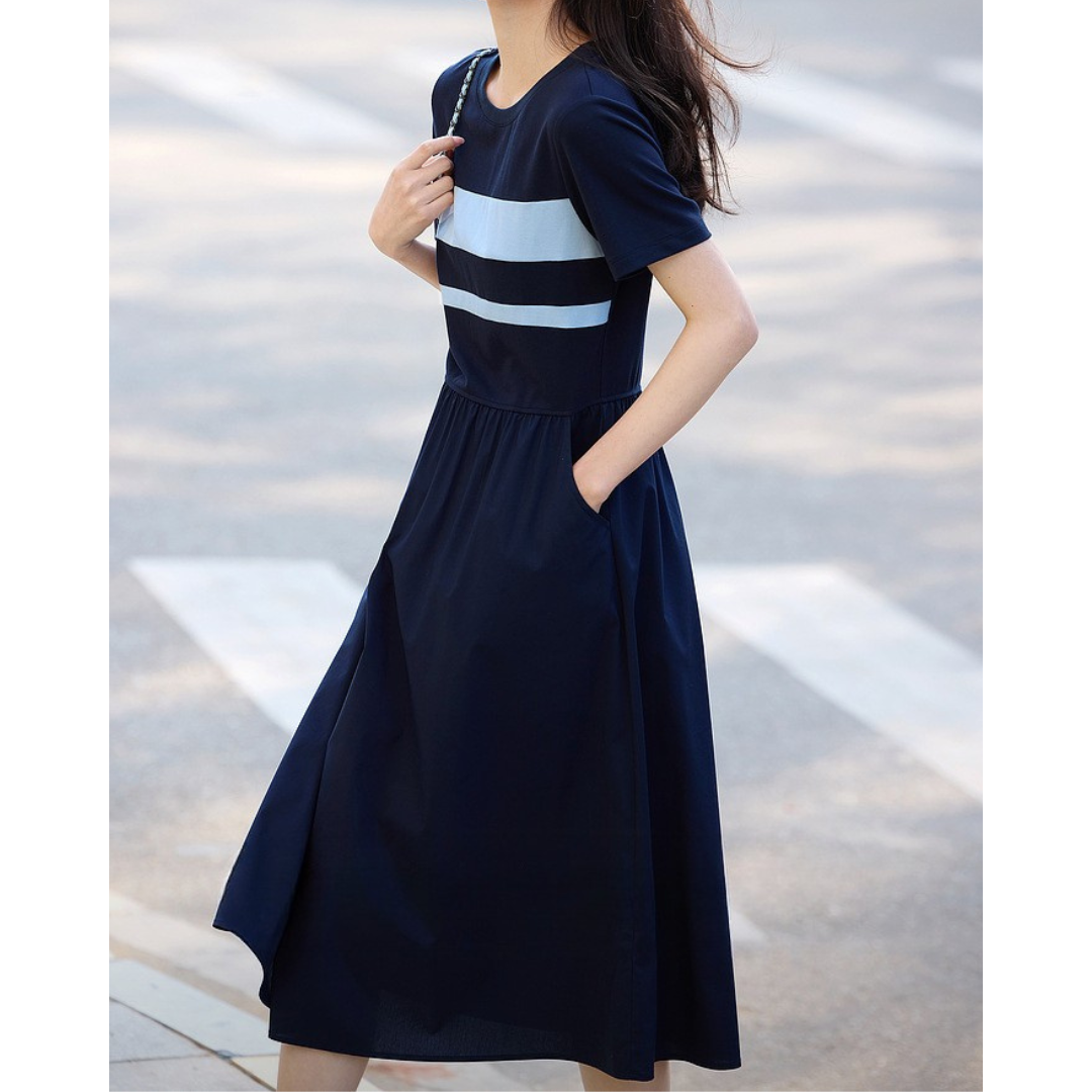 June Stripe Ease Cotton Dress