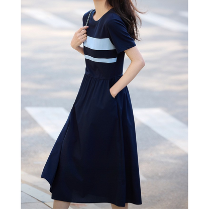 June Stripe Ease Cotton Dress