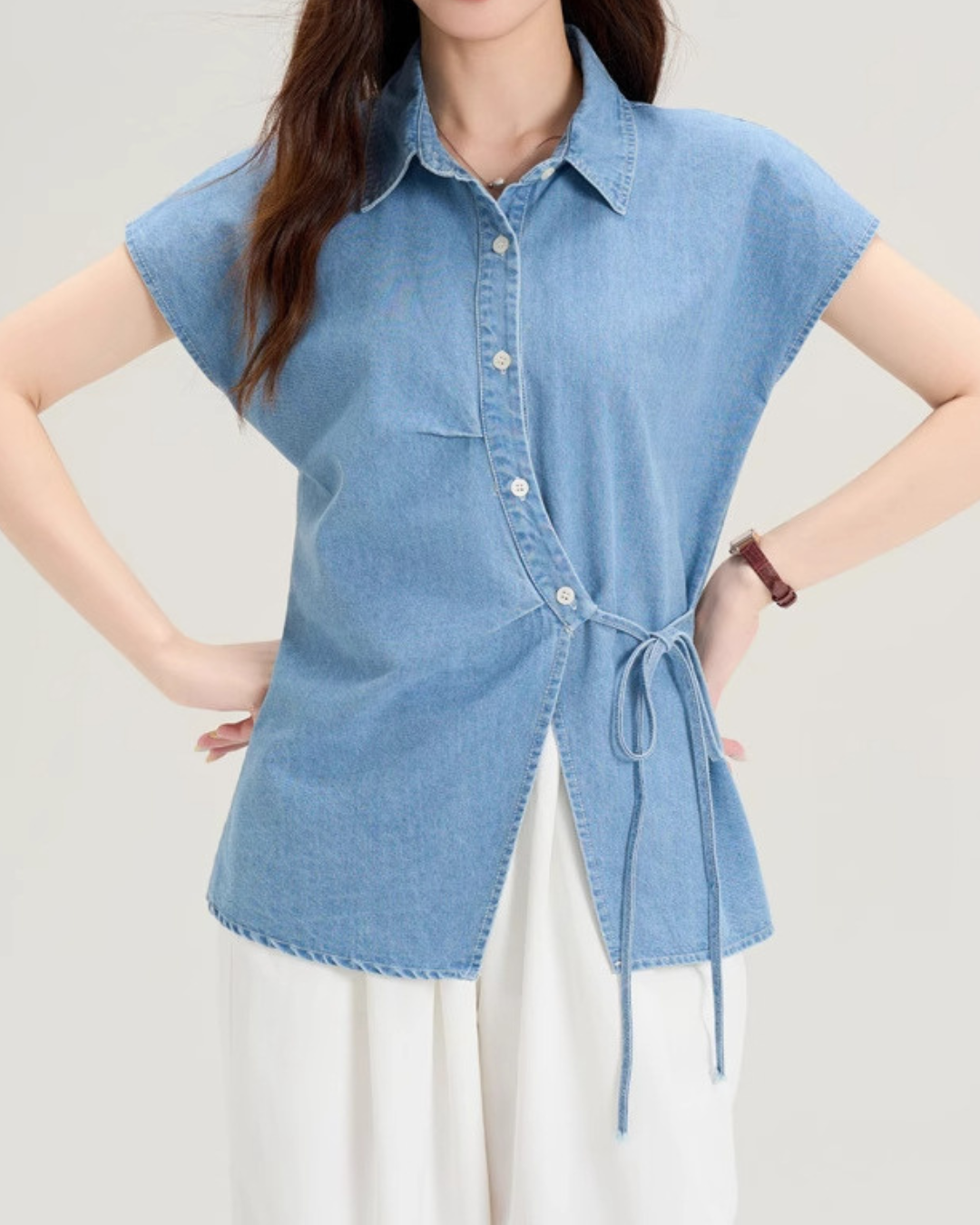 Mira Ease Side Tie Shirt