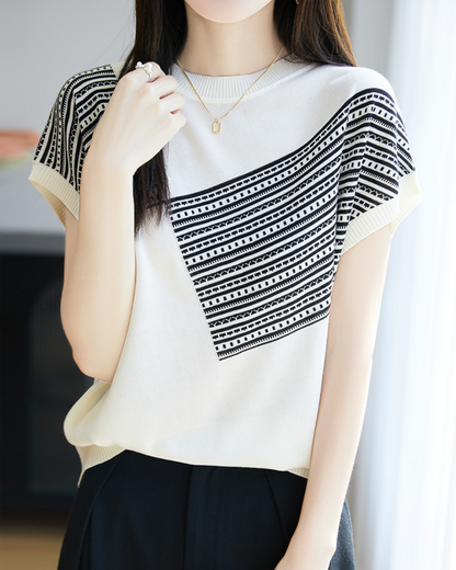 Amelie Soft Geo Stripe Knit Top