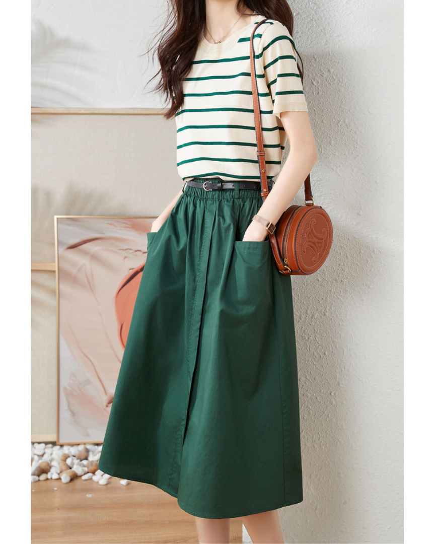 Eloise Stripe Gathered Skirt Set