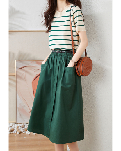 Eloise Stripe Gathered Skirt Set