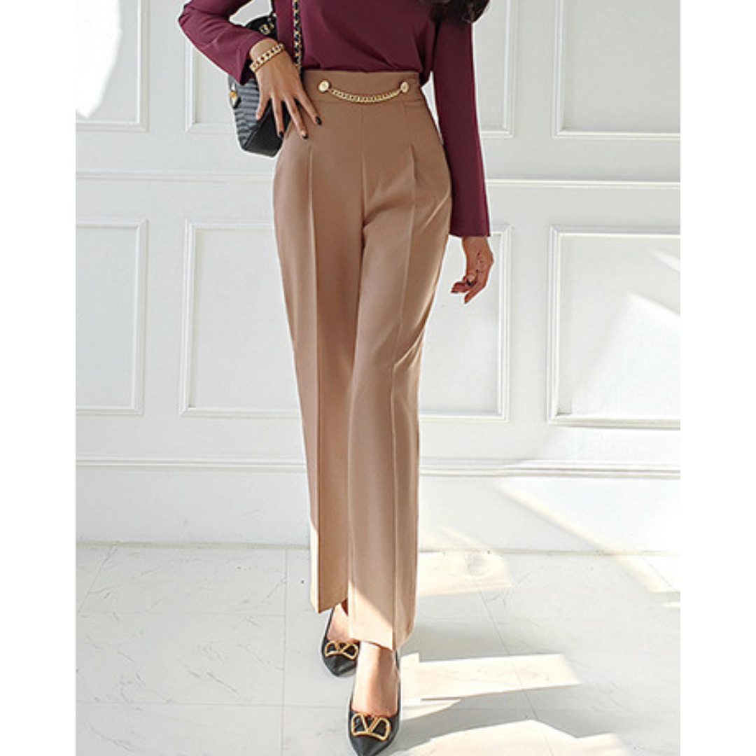 Vera Chain Pleat Trousers