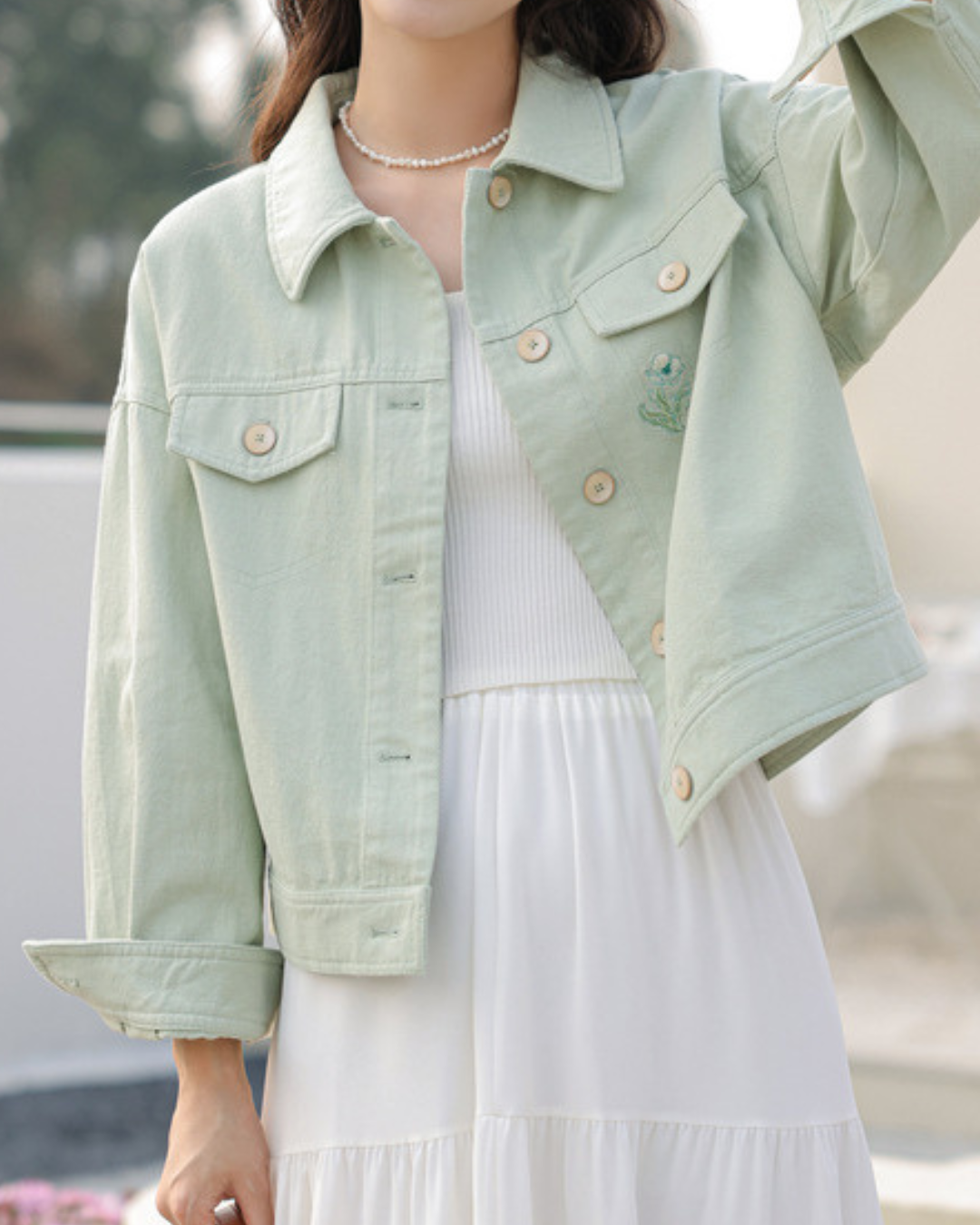 Siena Bloom Embroidered Denim Jacket