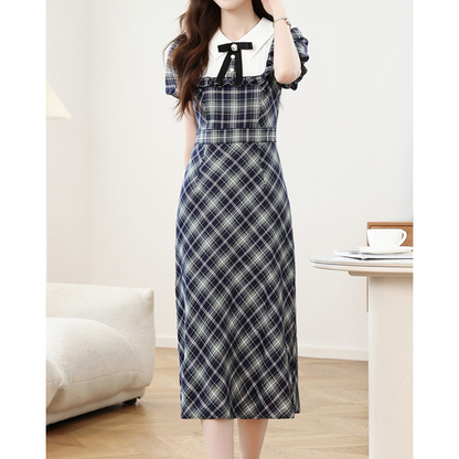 Livia Soft Check Pleat Dress