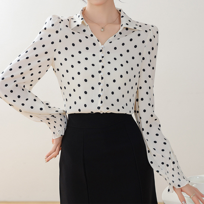 Mira Dot Soft Cuff Blouse