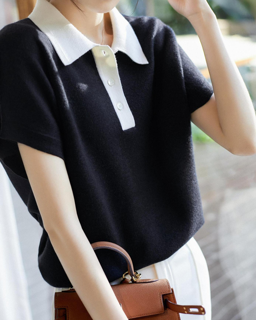 Cleo Soft Collar Knit Tee