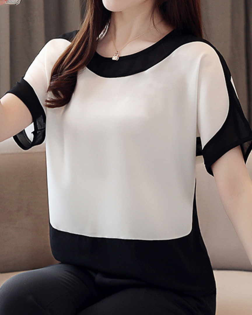 Mira Soft Contrast Flow Shirt