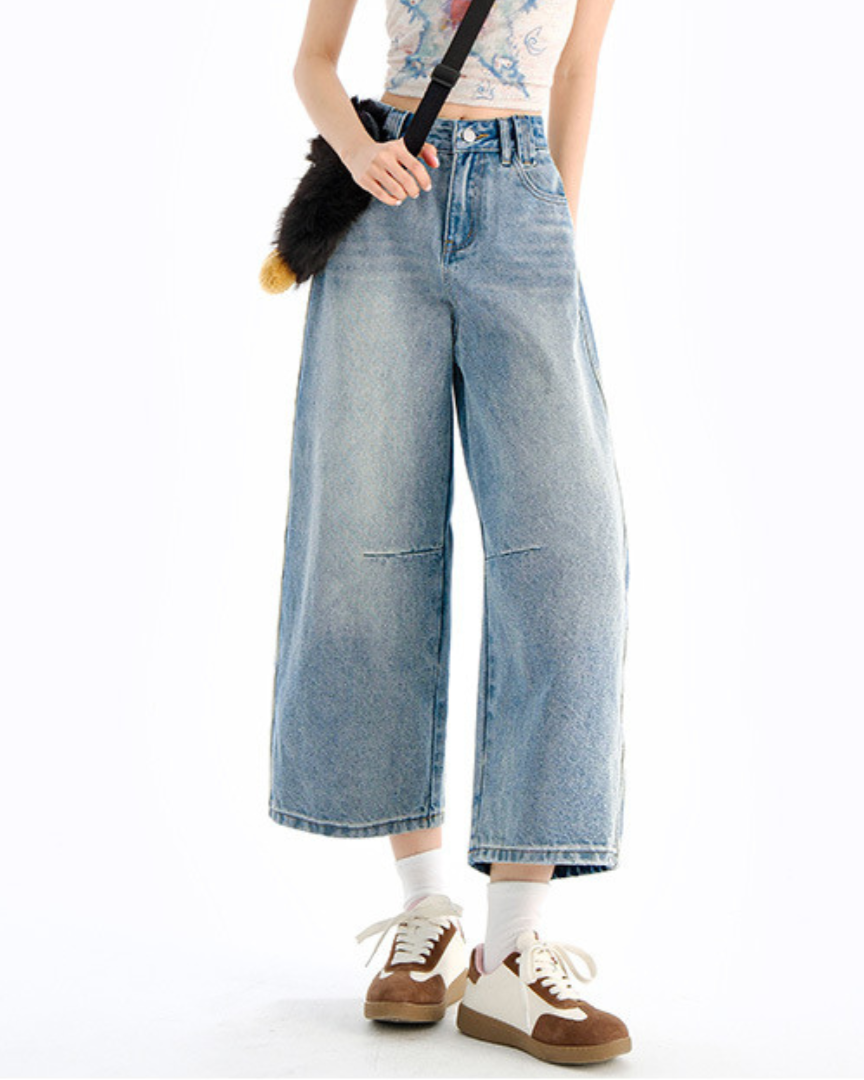 Elara Ease Wide Crop Jeans