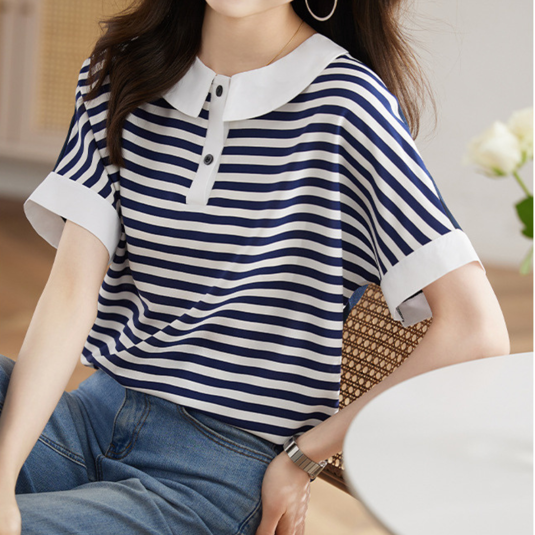Marine Ease Stripe Collar Shirt
