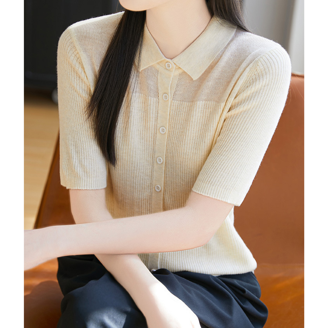 Irene Soft Rib Collar Knit