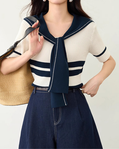 Marin Stripe Collar Knit T-Shirt