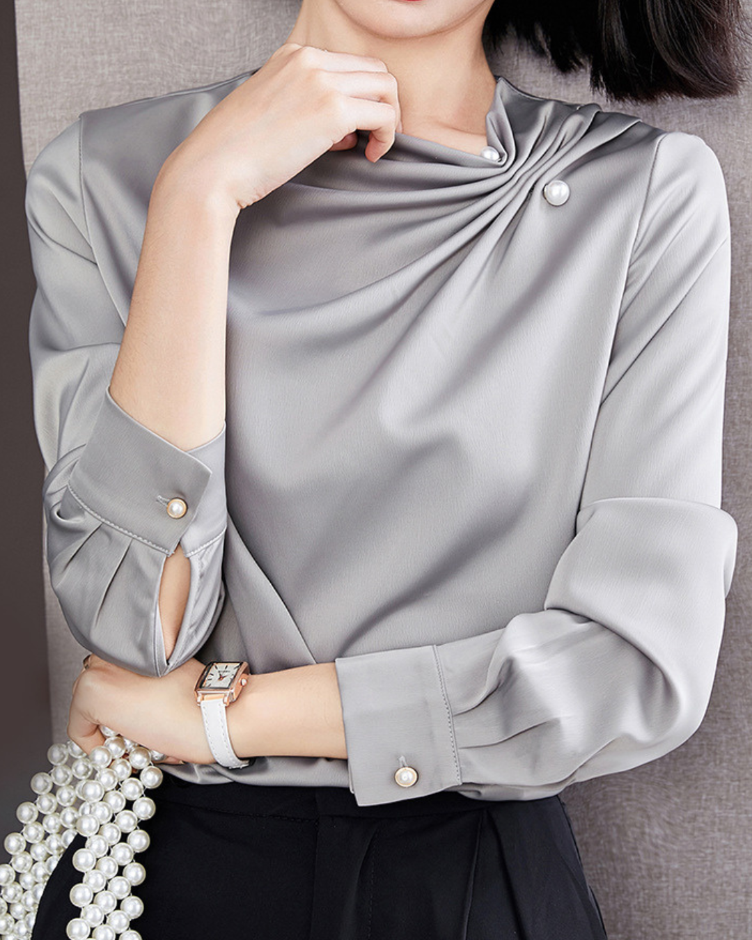 Serene Fold Pearl Blouse