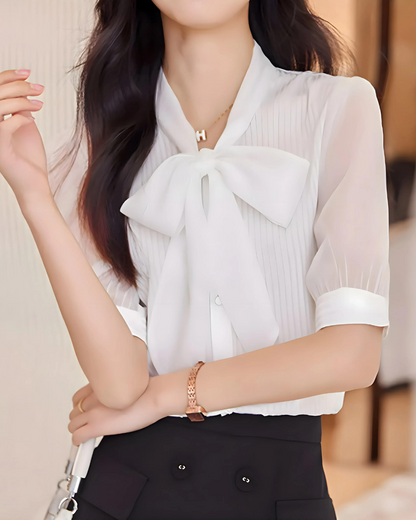Adele Tie Sheer Blouse