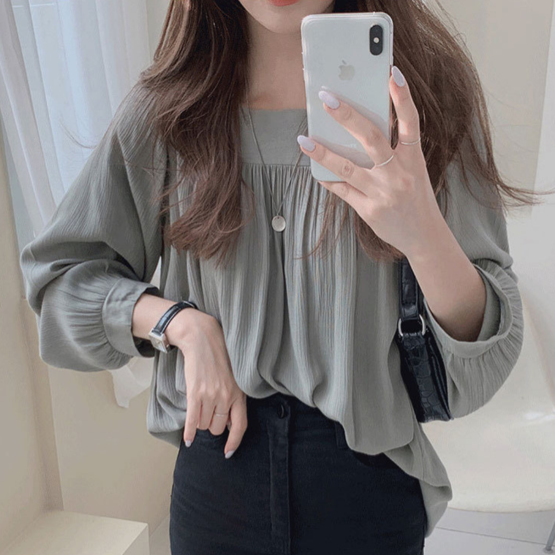 Clara Ease Square Neck Everyday Blouse