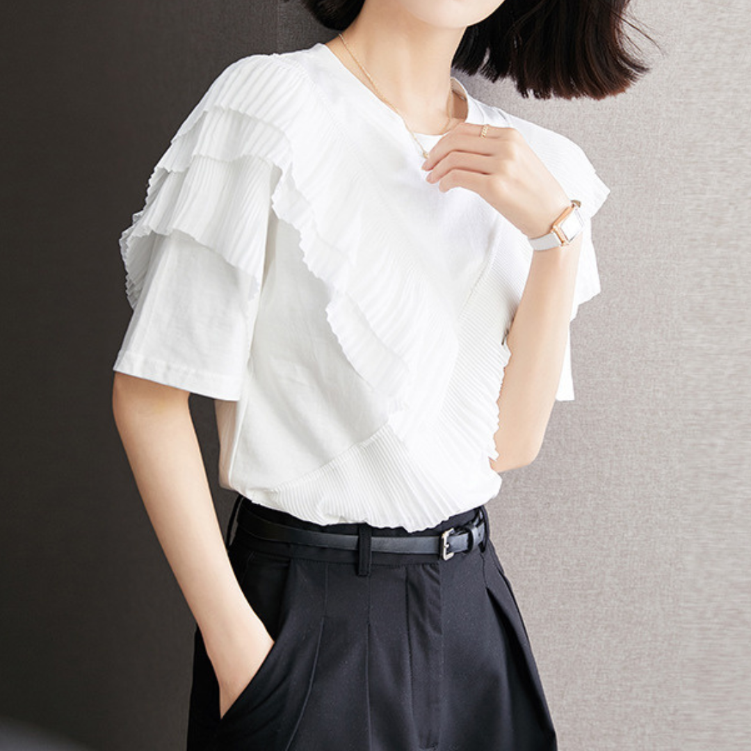 Faye Pleat Cascade T-Shirt