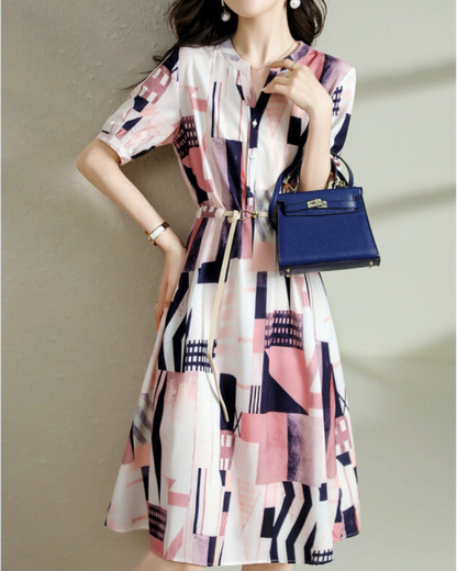 Marla Sketch Panel Belt Dress