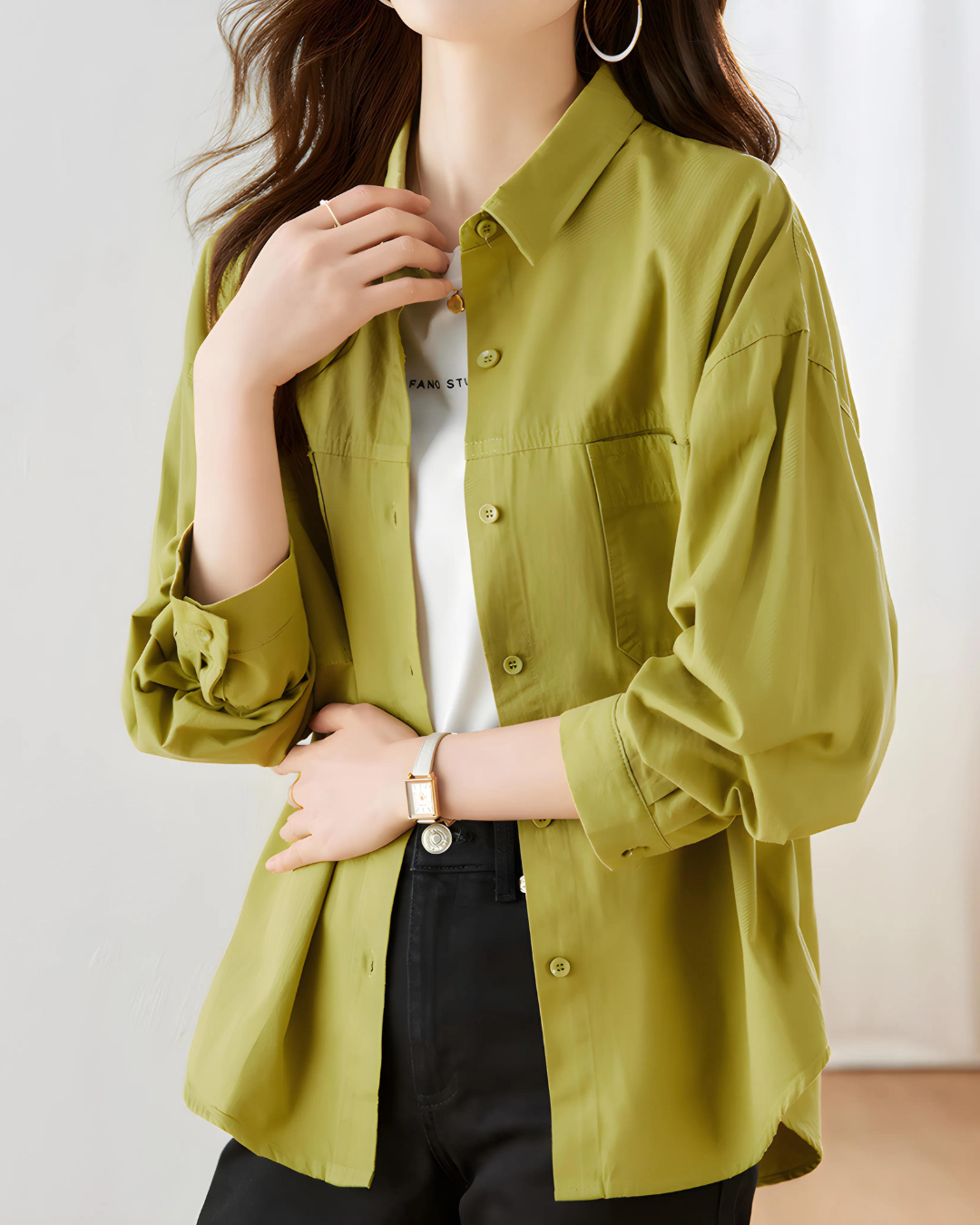 Lina Flow Cotton Pocket Shirt