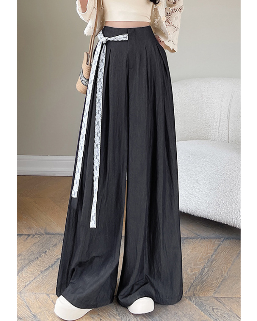 Mira Lace Tie Wide Trousers