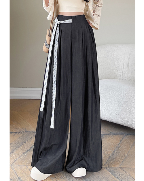 Mira Lace Tie Wide Trousers