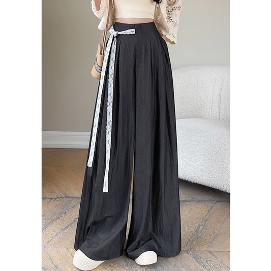 Mira Lace Tie Wide Trousers