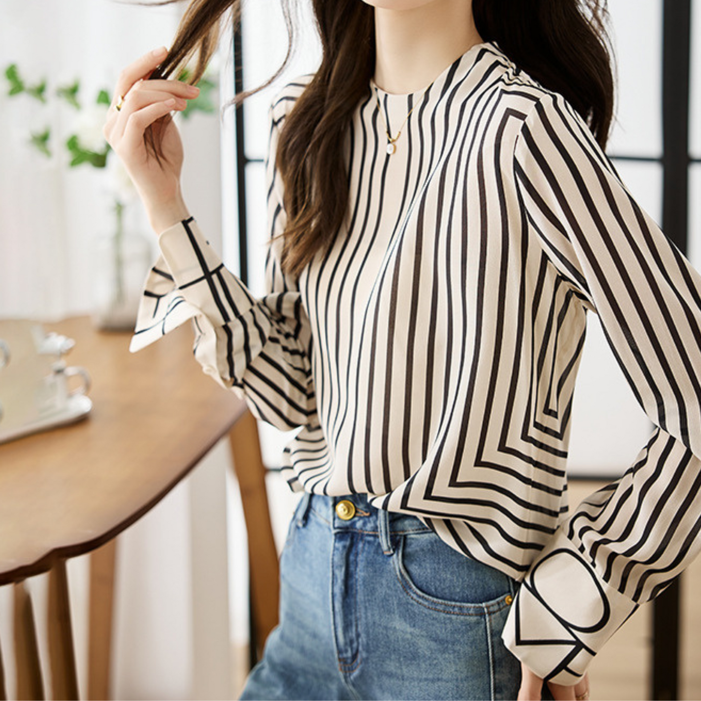 French Linear Grace Blouse