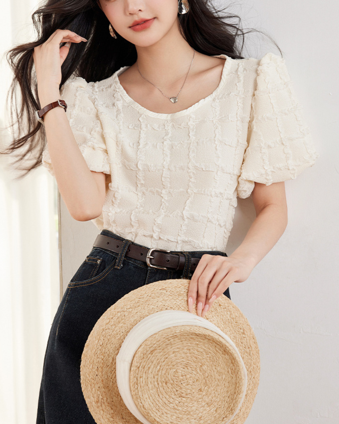 Elira Soft Texture Bow Blouse