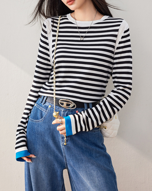 Elin Calm Stripe Knit T-Shirt