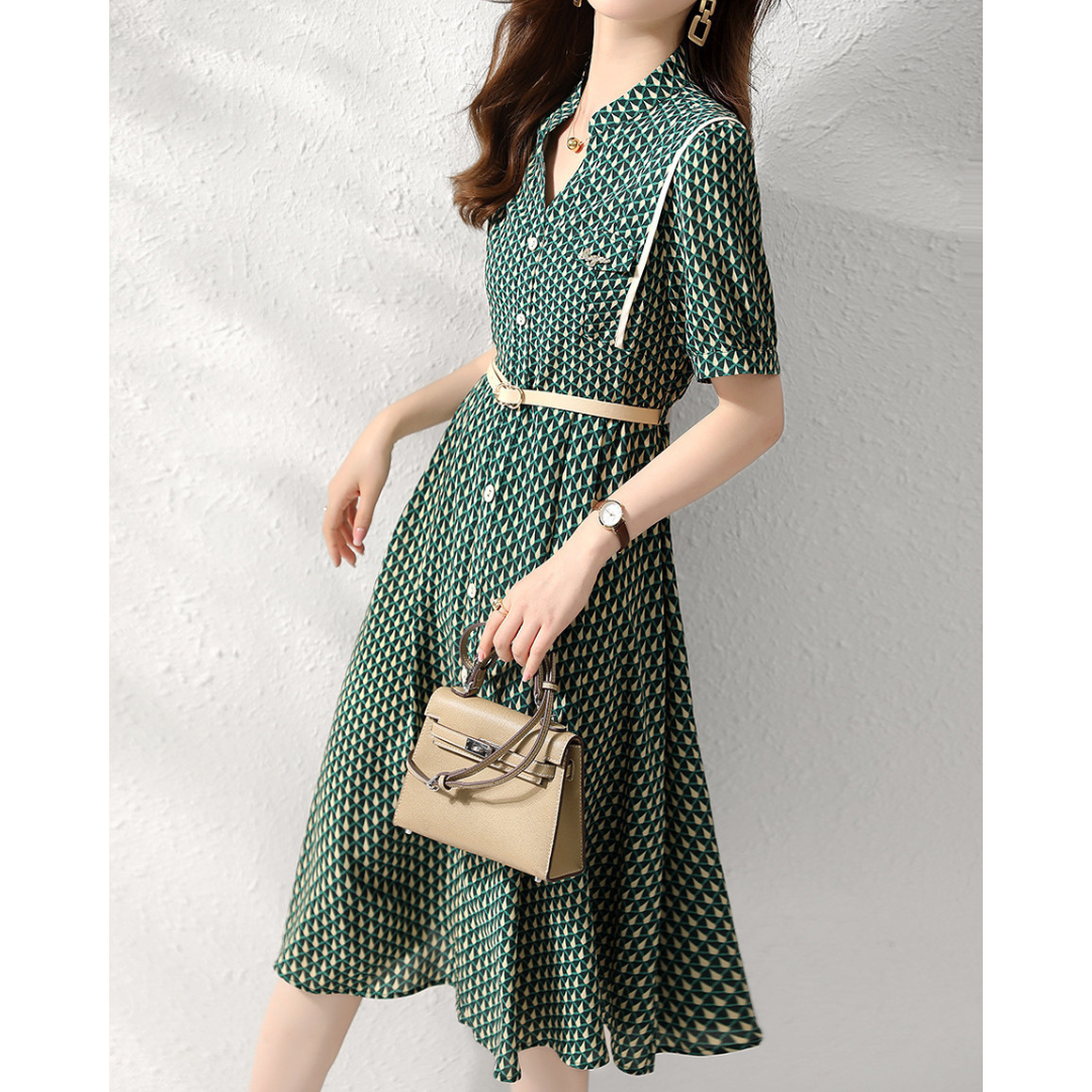 Harper Line Contrast Panel Dress