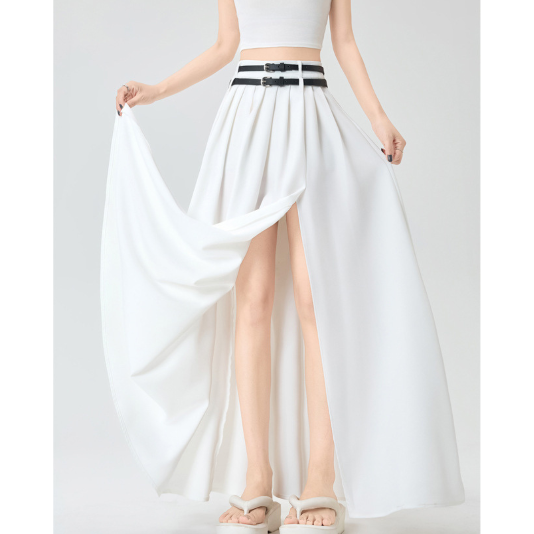 Nola Trim Pleat Slit Skirt