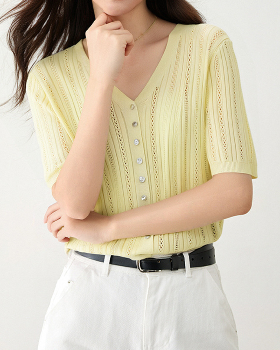 Elina Light Pointelle Cardigan