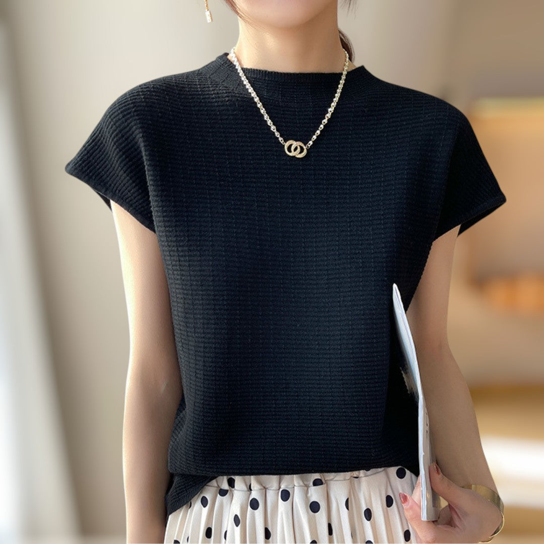 Lena Calm Ribbed Knit Tee