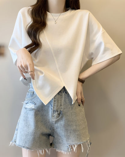 Luna Drape Cotton Panel T-Shirt