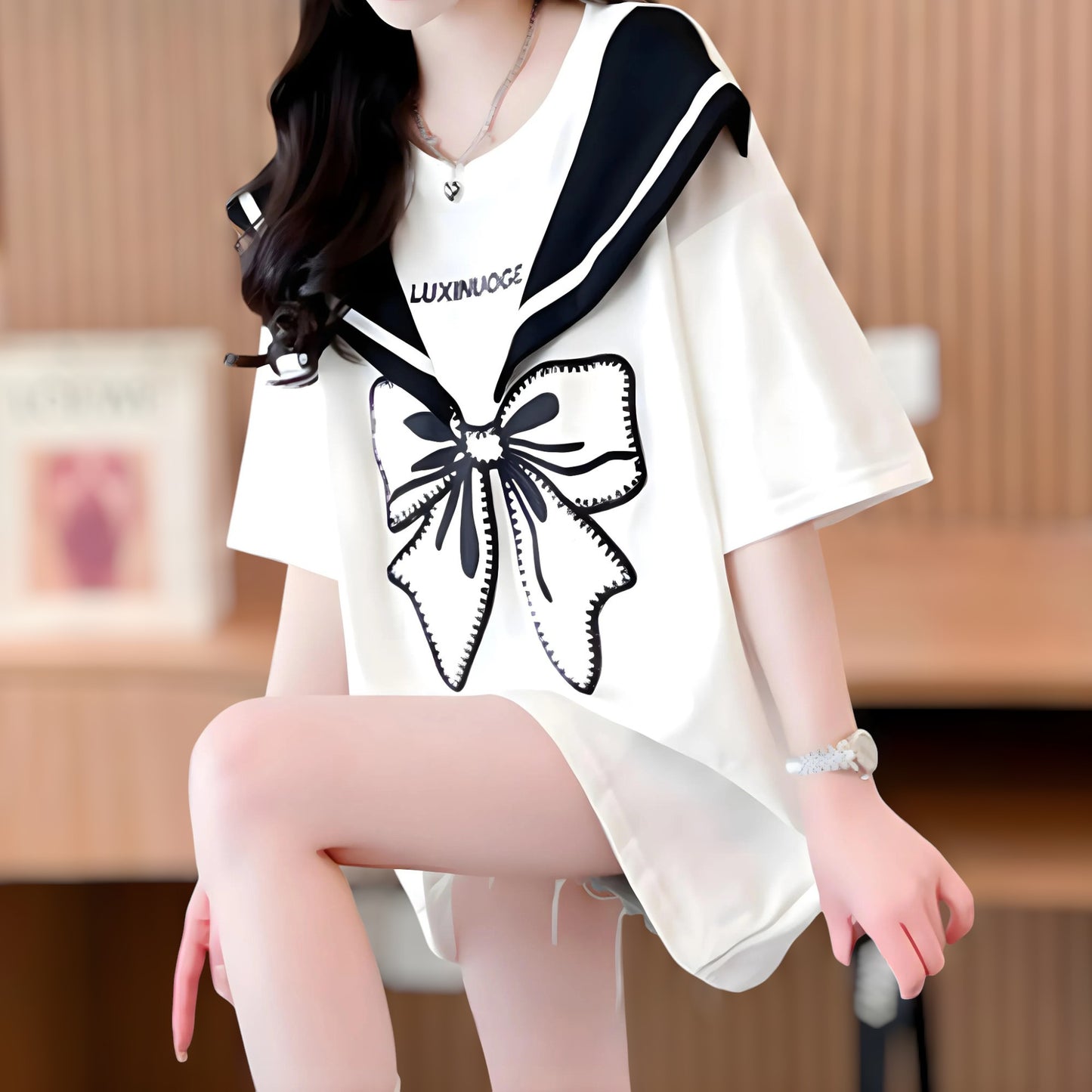 Sailor Bow Soft Cotton T-Shirt