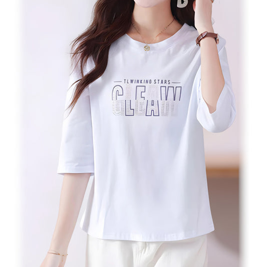 Lyra Glow Text Half Sleeve T-Shirt